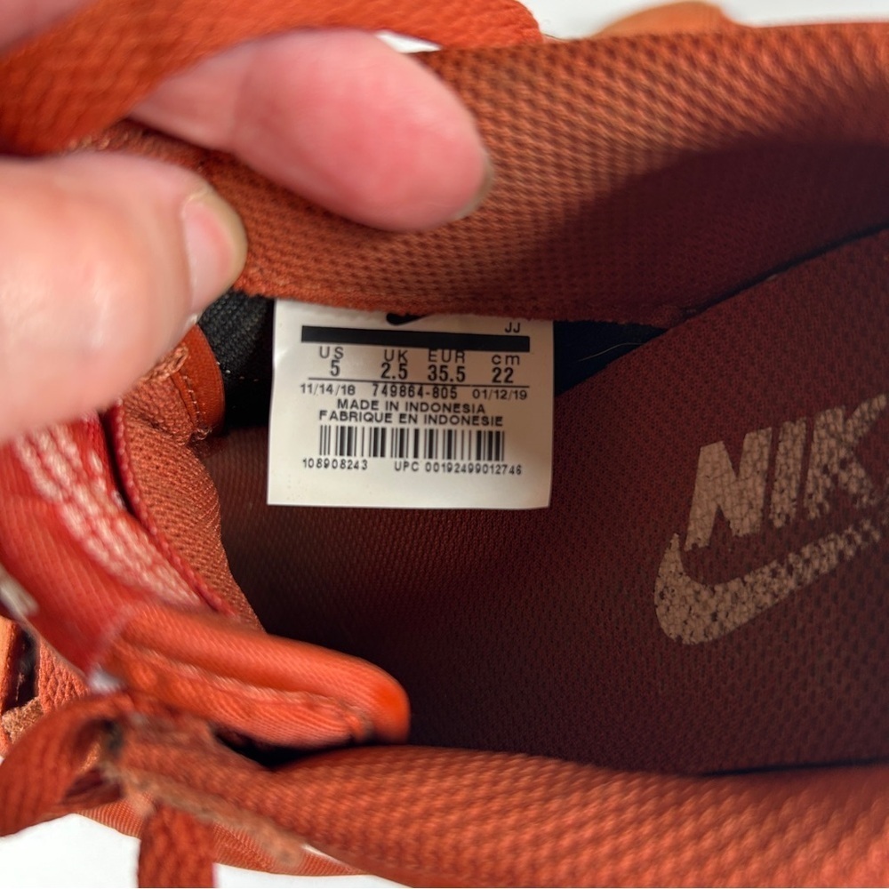Nike Classic Cortez Nylon Firewood Orange Retro Sneakers Women Size 5 - Picture 8 of 9